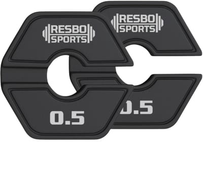 Resbosports Add-on Flex Plates - 2x0.5Kg Fractional Plates Set - Micro Bumper Plates - Dumbbell Plates - Mini Barbell Plates