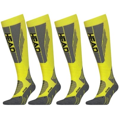 HEAD Skisokken Unisex Racer Kneehigh 4-pack Neon Yellow-35/38