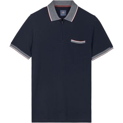 Baileys Polo Half Zip Tipping Details Chestpocket Dark Blue / male