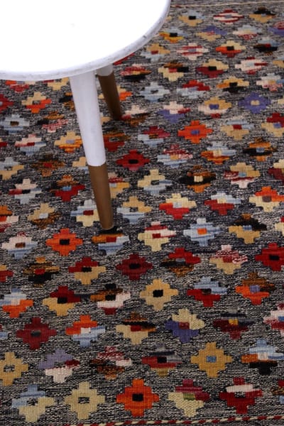 Kleurrijk Tapijt Laagpolig Handgeweven Wollen Vloerkleed - Koho Afghan Kelim 117x80 - 117x80cm- Modern - Woonkamer - Salon - Slaapkamer - Eetkamer
