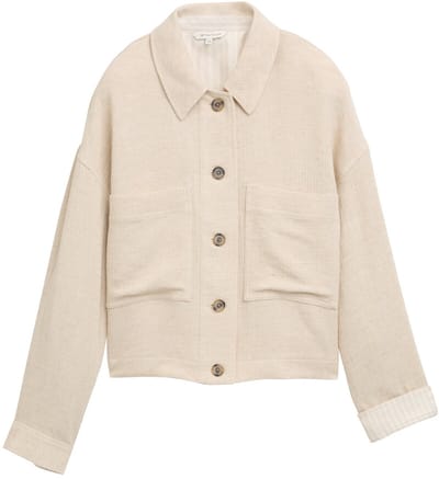 Tom Tailor - Oversized jas met linnen - Maat 38 - champagne