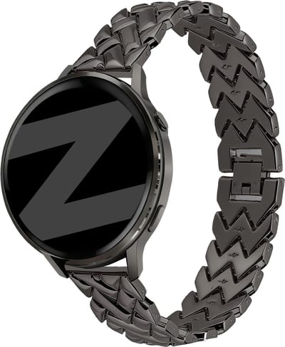 Bandz Metalen 'V-Type' bandje geschikt voor Huawei Watch GT 6 - 41mm / GT 5 Pro - 41mm / GT 5 - 42mm / GT 4 - 41mm / Fossil Gen 6, 5e - 42mm / Charter HR / Q Venture Gen 4-3 / Xiaomi Watch S4 - 41mm / Withings ScanWatch 2, 1 & Light (Zwart)