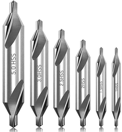 Set van 6 Center Boren voor Nauwkeurige Metalen Bewerkingen - Diverse Maten van 1mm tot 5mm
