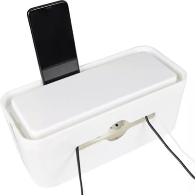Benson Kabelmanagementbox - multifunctioneel - wit - 31 x 13,5 x 13 cm - stekkerdozen