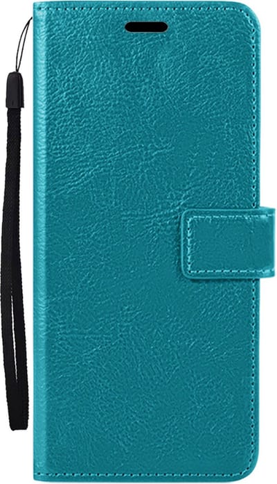 Hoesje Met Pasjeshouder - Geschikt voor Samsung Galaxy S25 - Luxe Bookcase Portemonee - Flip Case - Kunstleer Book Case - Flipcase - Book Cover - Walletcase - Portemonneehoes - Turquoise