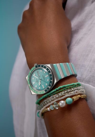 Timex Q Timex Quartz Analoog Horloge Blauw Kast: 100% Roestvrij Staal | Armband: 100%Roestvrij Staal 36 TW2W87600AJ, TW2W87700AJ, TW2W87800AJ