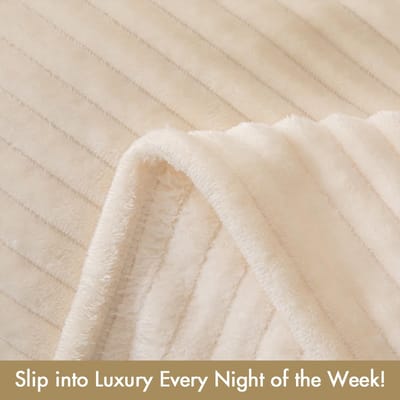 Dailygoods- Fleece Deken Zacht en Warm - Geribbelde Textuur - Banksprei - Pluizige Deken - Lichtgewicht en Opvouwbaar - Ideaal voor Filmavonden - Knuffeldeken