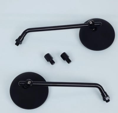 paar ronde spiegels Ø75mm metaal sifam m10 steek 1.25 standaard voor motorfiets nieuw