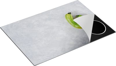 Chefcare Inductie Beschermer Twee Courgettes op Grijze Marmer - Groente - 75x50 cm - Afdekplaat Inductie - Kookplaat Beschermer - Inductie Mat