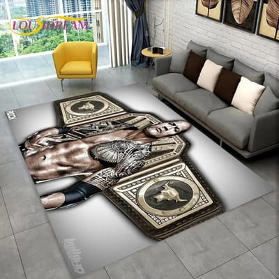 HD The Rock Dwayne Johnson Tapis de Zone, Tapis de Sol pour Salon Chambre Canapé Décoration, Tapis de Jeu Antidérapant 3D pour Enfants 40x60cm(15x23in)