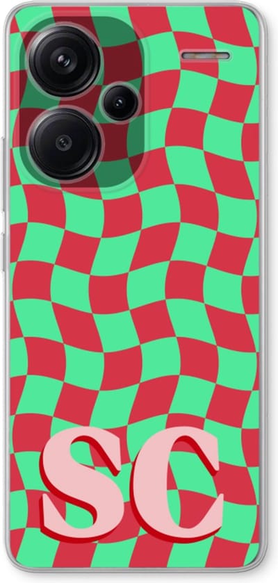 Gepersonaliseerd - Case Company® - Hoesje geschikt voor Xiaomi Redmi Note 13 Pro plus hoesje - Grid Monogram - Soft Cover Telefoonhoesje - Bescherming aan alle Kanten en Schermrand