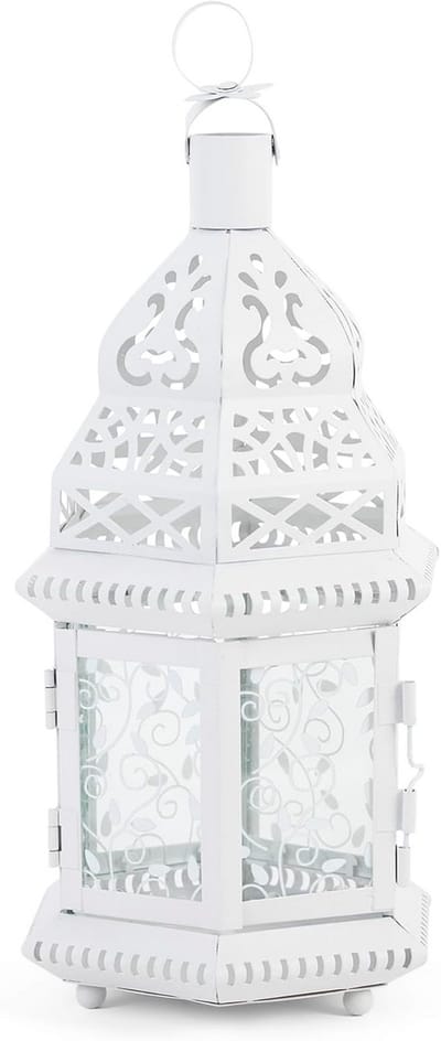 Decoratieve Kerst Lantaarn Marokkaanse Stijl Metaal en Glas voor Binnen en Buiten