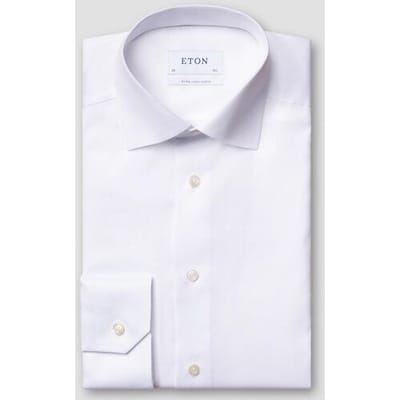 Eton Overhemd Signature Twill Cutaway Collar Extra Long Sleeve Mouwlengte 7 Wit / male
