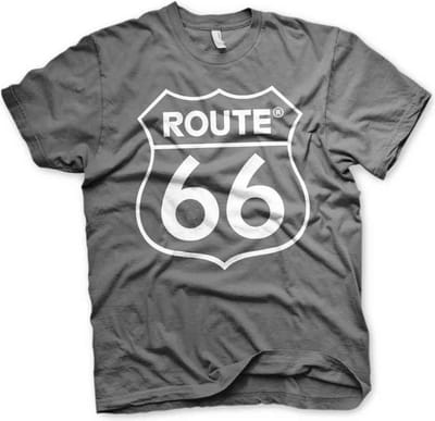 Route 66 Heren Tshirt -L- Logo Grijs