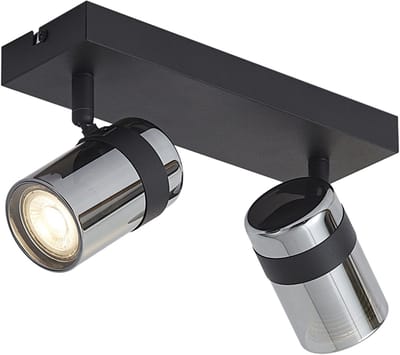 QAZQA gianni - Moderne Plafondspot | Spotje | Opbouwspot - 2 lichts - L 28.5 cm - Zwart - Woonkamer