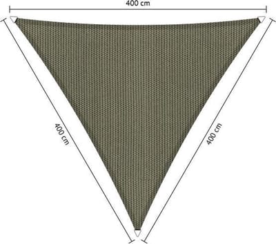 Shadow Comfort® Gelijkzijdige driehoek schaduwdoek - UV Bestendig - Zonnedoek - 400 x 400 x 400 CM - Desert Storm