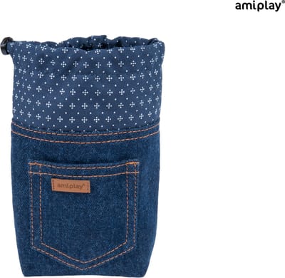 AMI zakje voor snoep denim marineblauw 10x7x14cm