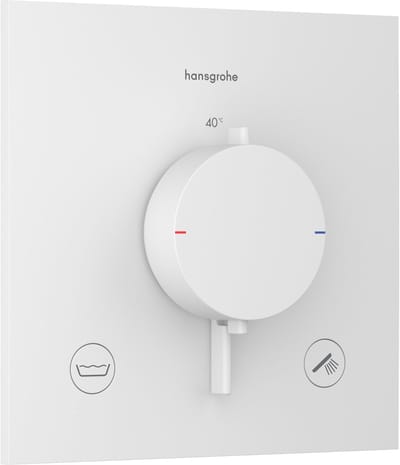Hansgrohe Ecostat Comfort E - Thermostatische inbouwkraan, voor 2 functies, mat wit 33716700