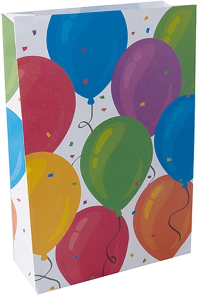 10x 10 Partyzakjes papier 28 cm x 19 cm x 7 cm Ballon