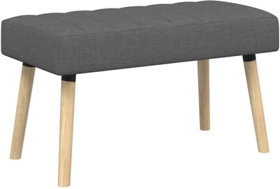 vidaXL - Kanaalgeplooide - Bank - Donkergrijs - 80 - x - 40 - x - 46 - cm - Stof