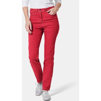 Smalle highstretch jeans LOUISA - rood - Gr. 40 van Goldner Fashion