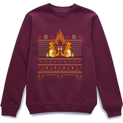 Pokémon Merry Litmas Unisex Christmas Jumper - Burgundy - S