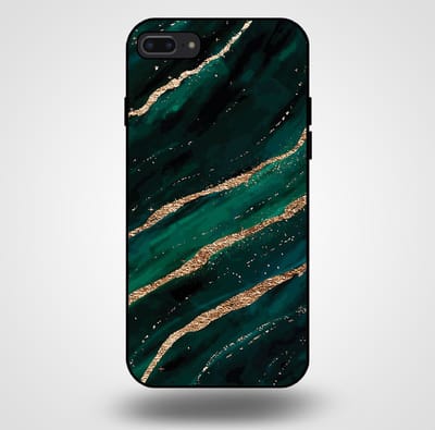 Smartphonica Telefoonhoesje voor iPhone 7/8 Plus met marmer opdruk - TPU backcover case marble design - Groen Goud geschikt voor Apple iPhone 7 Plus;Apple iPhone 8 Plus