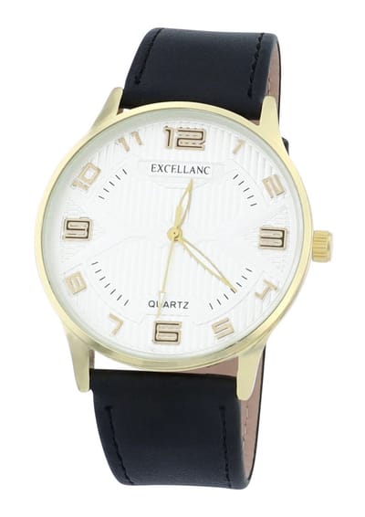 EXCELLANC Herenhorloge imitatieleer Mineralglas