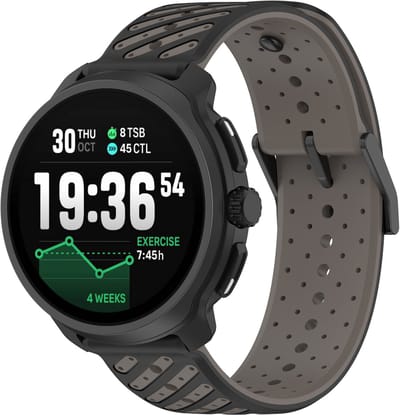 Stravo 22mm Siliconen Bandje in Suunto Race 2-stijl Geschikt voor Suunto Vertical 2 / Suunto 9 Peak Pro / Huawei GT 5/6 46mm / Samsung Galaxy Watch 3 45mm / Galaxy Watch 46mm - Siliconen Horlogeband - Zwart
