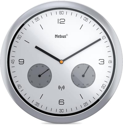 Grote Digitale Wandklok met Thermometer en Hygrometer 26 cm