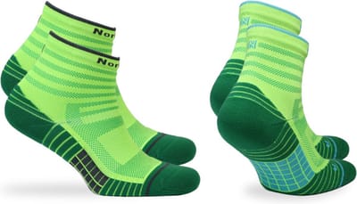 Norfolk Anti-Blaren Sportsokken - 2 Paar - Naadloze Hardloopsokken & Tennissokken - Zone Demping - Maat 39-42 - Groen - Cheetah