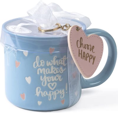Eccolo gifset - mok 580ml en sleutelhanger - Choose Happy - EC-DL107C