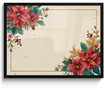 Poster in lijst - Fotolijst 80x60 cm - Posters - Kerst - Pointia - Omlijsting - Kleurrijk - Posterlijst zwart - Decoratie - Wanddecoratie woonkamer - Muurdecoratie slaapkamer - Kerstversiering - Kerstdecoratie voor binnen - Kerstmis