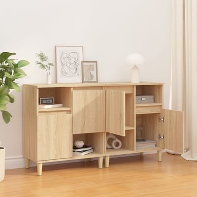 vidaXL - Dressoirs - 2 - st - 60x35x70 - cm - bewerkt - hout - sonoma - eikenkleurig