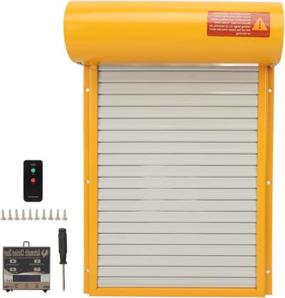 Automatische Deuropener - Kippenhok Deur - Pluimvee Beveiliging - Timer Lichtsensor - 41x28x11 cm - Geel