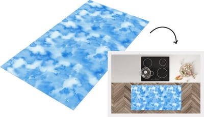 Keukenloper - Loper keuken - Waterverf - Abstract - Blauw - Patronen - 120x60 cm - Keukenloper vinyl