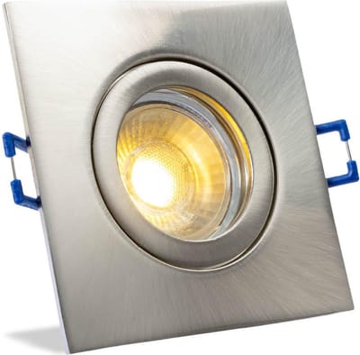 IP44 LED Inbouwspot Kaylee - badkamer of buiten - Vierkante spot - Nikkel mat - Extra Warm Wit - 2700K - 2.7 Watt - Philips