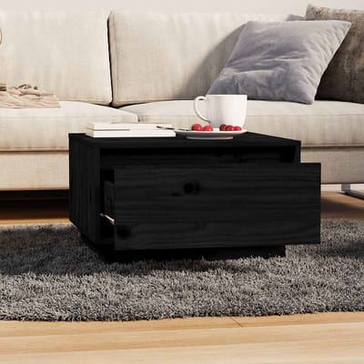 vidaXL - Salontafel - 55x56x32 - cm - massief - grenenhout - zwart