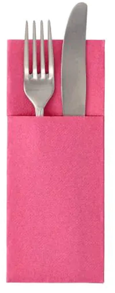 Bestekservetten ROYAL Collection 40 x 30 cm FSC bestekzakjes fuchsia/rose. (50 stuks)