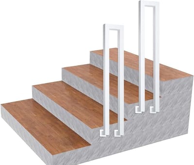 Trapleuning Montagekit - Veiligheidshandvat - Extra Ondersteuning - Gegalvaniseerd Metaal - 95 cm Hoog - Wit