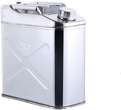 Brandstof Blik - Metalen Tank - Extra Brandstof Opslag - Roestvrij Staal 304 - 5L 10L 15L 20L - Zilver
