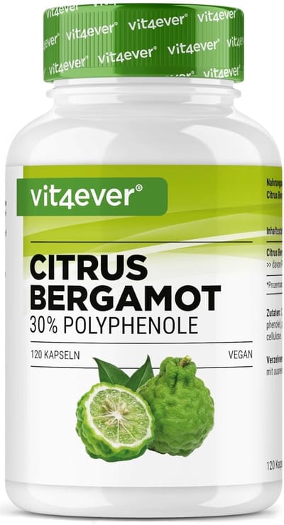 Citrus Bergamot - 120 hooggedoseerde capsules met 750 mg extract per capsule - Premium: 30% polyfenolen - Kruising van ceder(citroen) en bittere sinaasappel - Vegan, zonder onnodige toevoegingen