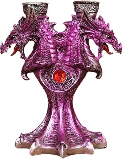 Kandelaar figuren hars - Beeldhouder standaard - Huis decoreren - Elegante ontwerp - 10x10x10 mm - Paars