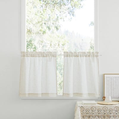 Dailygoods- Gordijnen Kant en Klaar - Korte Maat 60x60cm - Linnen - Ademend - Gefilterd Licht - 2 Stuks - Raamdecoratie