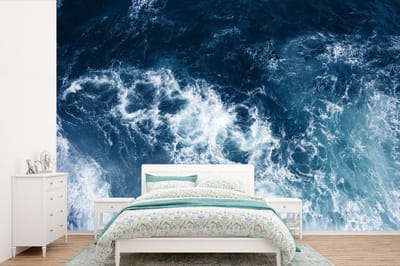 Behang - Fotobehang Water - Golf - Blauw - Breedte 360 cm x hoogte 240 cm