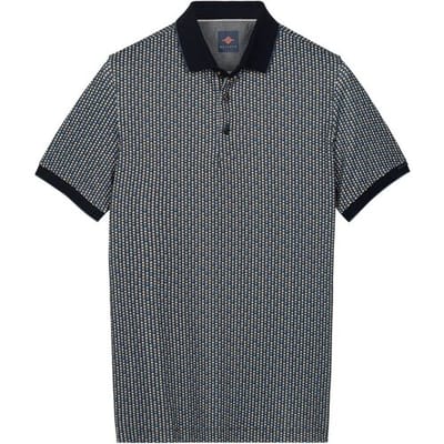 Baileys Polo Allover 3D Abstract Pattern Indigo Blauw / male