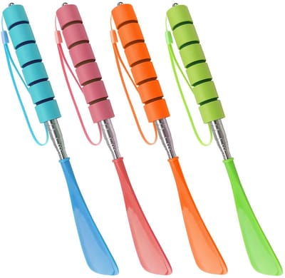 JHUBERS- Schoenlepels 4 stuks - Instelbare/schoenlepels - Antislip/roestvrij staal - Lichtgewicht - 29-70 cm - Geschikt voor beperkte mobiliteit - Schoenhulp