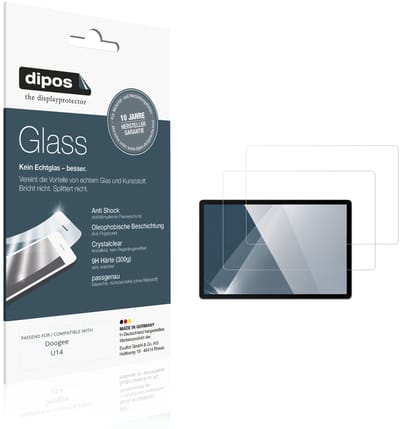dipos – 2x Pantserfolie geschikt voor Doogee U14 | 9H Screenprotector