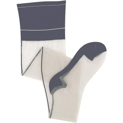 Hoge Sokken met Brede Boord en Contrasterende Achterlijn, Patchwork, Corrigerende Sokken, Sexy Lingerie, Boven de Knie, Cubaanse Hak, Kousen One Size white