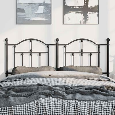 vidaXL - Vervangend - hoofdbord - 150 - cm - metaal - zwart